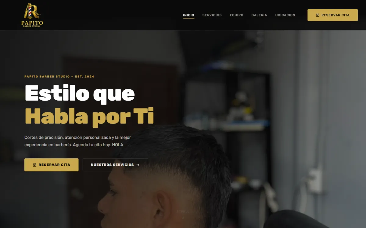 Captura de la demo: Sistema para barbería